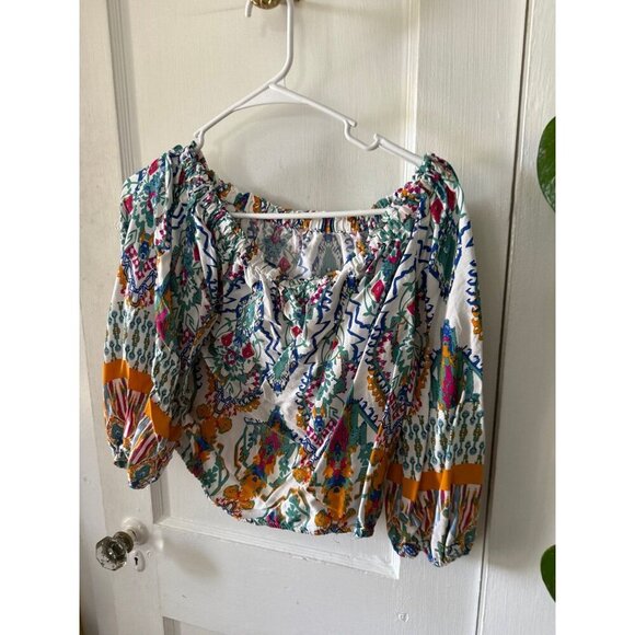 Christian Siriano women’s size medium abstract colorful blouse - Picture 2 of 7